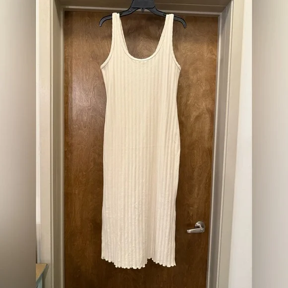 aerie | Dresses | Aerie Cream Ribbed Maxi Dress | Poshmark